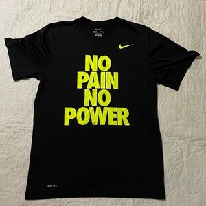 🔖Nike Dri-FIT Black T-Shirt ”No Pain No Power” Size Small